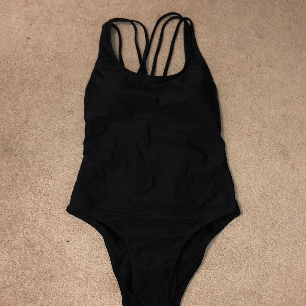 Black one piece swimsuit